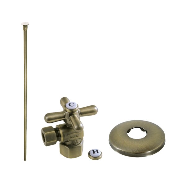 Trimscape Toilet Supply Kit Combo 1/2" IPS X 3/8" Comp Outlet, Brass